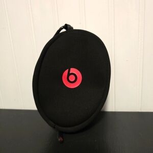 Beats by‎ Dr. Dre Protective Headphone Case Black Red Zipper Travel Carry Pouch